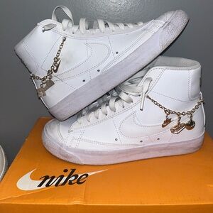 Nike Shoes | Nike Lucky Charm Blazers | Color: Gold/White | Size: 6W |
